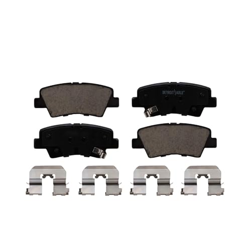 Image of Detroit Axle - Rear Brake Kit for 2010 2011 2012 2013 Kia Soul | Disc Brake Rotors Ceramic Brake Pads with Hardware Replacement 10.31 inch inch Rotor