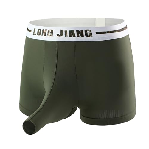 Elefantenrüssel Herren Elefanten Boxershorts Sexy EisSeide Atmungsaktivaktive Unterhose Dessous Reizwäsche U Konvexen Underwear Slips Underpants Clubwear Panty Retroshorts, verde, XL