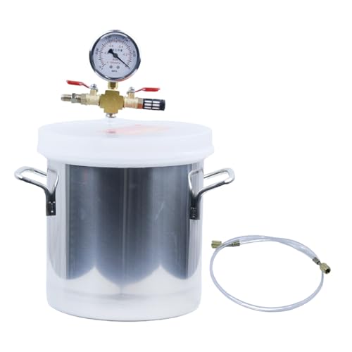 Stainless Steel Vacuum Degassing Chamber for Epoxy Resin (6/12/21L) - Heavy Duty Vacuum Degassing Pressure Pot, Laboratory Liquid Defoaming Machine for Resin Casting (No Pump) (6L)
