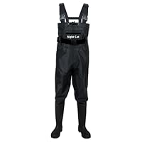 Night Cat Wathose Herren Damen Frauen Wathose mit Stiefeln wasserdichte Atmungsaktive Crosswater Waders Schwarz 46