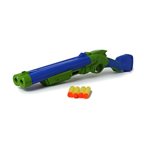 Toyzone Ninja Turtle Double Barrel Shotgun-59226 | Foam Blaster Double Barrel Gun | Safe and Long Range | Lock & Load Pump Action | 5-Play Shotgun Shells with Gun | Shotgun Boomstick | Pull & Action ProShot | For Kids, Teens, Adults