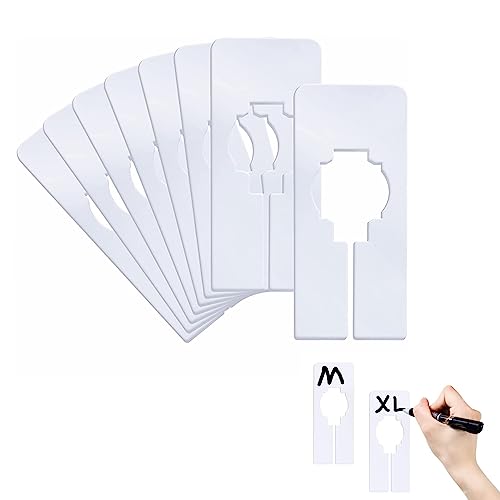 8 PCS White Rectangular Clothing Rack Size Dividers, Closet Rack Dividers, Clothes Hanger Divider, Blank Closet Dividers Hanging for Sorting Clothes Size, Color - Writable & Reusable
