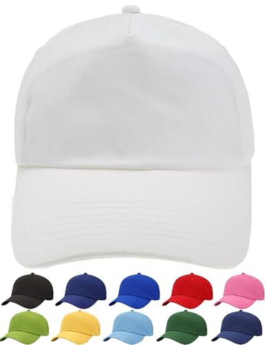 4sold Junior 100% Baumwolle Cap Unisex Jungen Mädchen Mütze Baseball Cap Hut Kinder Kappe Snapback Baseballcap Kappe Einfarbig Sonnenschutz Sonnenhut Basecap Einstellbar Baseballkappe Kinder