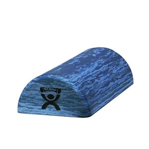 CanDo Premium Blue Marble EVA Foam Roller for Muscle Restoration, Massage Therapy, Sport Recovery and Physical Therapy 6″ x 12″ Half-Round