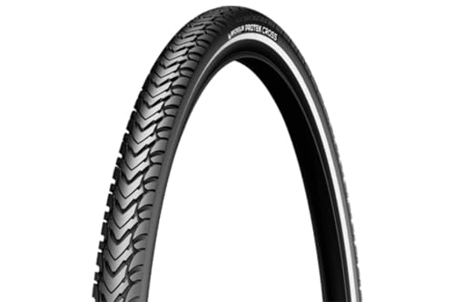Michelin Protek Cross Front or Rear City Bike Tire for Off-Road Terrain, Tube Type Sealing, Black Sidewall, 700 x 47C