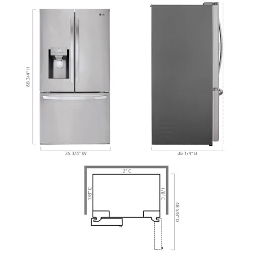36 Inch Smart French Door Refrigerator with 28 cu.ft. Capacity, WiFi Enabled, ThinQ Technology, Slim SpacePlus® Ice System, and ENERGY STAR® Qualified: PrintProof™ Stainless Steel on Fridge.com