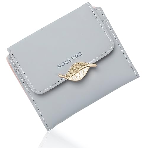 Roulens Damen Geldbeutel mit RFID Blockierung, Klein und im Kurzformat Portemonnaie Damen PU Leder Portemonnaie Kleine Brieftasche Geldbörse Für Frauen Die Farbe ist sehr schön mit Mehreren Fächern