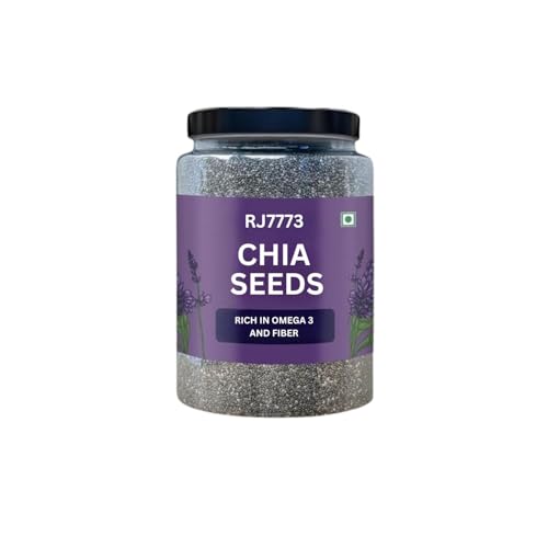 Image of RJ 7773 Chia Seeds - 100% Clean Chia Seeds for Eating | Certified Organic | Seeds for Weight Management | Rich in Calcium, Protein & Fiber, Omega 3 and Antioxidant | Healthy Snacks (1Kg)