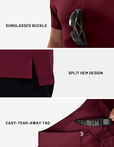 Image of MIER Polo Shirts for Men Short Sleeve Dry Fit Performance Golf Tennis Active Collared Shirts, UPF 50+ Sun Protection
