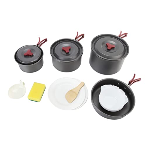DECOMELODY 1set Portable Camping Cookware Folding Cooking Pots for People Space-Saving Outdoor Cooking Equipment for BBQ Picnics and Backpacking Activities