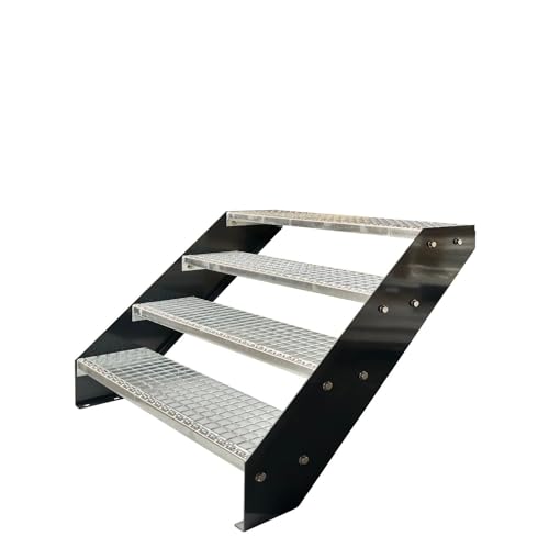 Escalier en acier de qualité supérieure RAL 7016 avec marches galvanisées de jardin