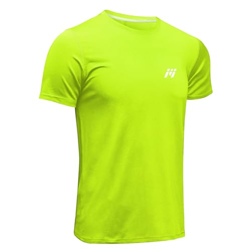 MEETWEE T-Shirt de Sport Homme, Baselayer Manches Courtes Maillot Running Tee Shirt Vetement de Fitness Gym ,Vert,M
