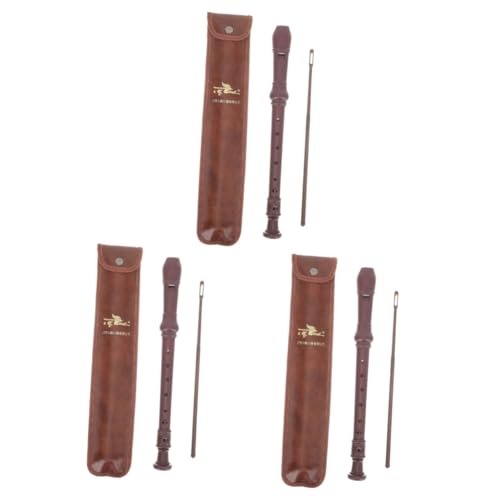 FAVOMOTO 3 Pieces Clarinet Flute Beginner Kids Piccolo Mini Saxophone Recorder Recorder Soprano Flute 8 Holes Student Portable Abdominal Musical Instrument