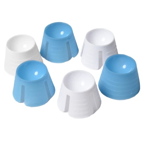FACTUAL DENTALDappen Dish Disposable Plastic Mixing Cups Dappen Dishes Mini Bowl for Dental Hygiene Acrylic Liquid Nail Ink Tattoo Tint Henna Color White and Light Blue - 200 PCS