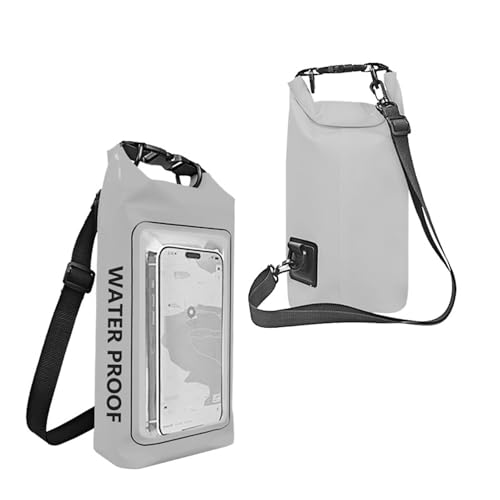 2L Dry Bag Touchscreen Wasserdichte Taschen für Trekking Driften Rafting Surfen Outdoor Sporttaschen Camping Ausrüstung, grau