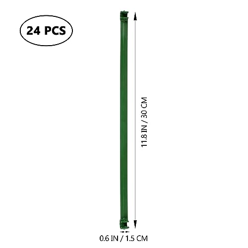 Yardwe 24-Piece Extendable Green Plastic Trellis Plant Support for 11 mm Diameter Plant Stakes, 30 cm Long - Image 3