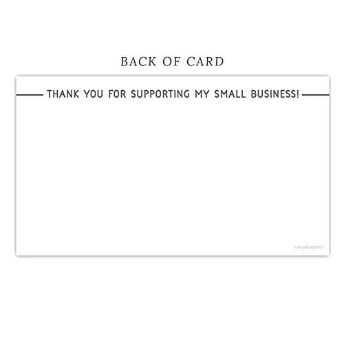m&h invites 50 Fun Script Customer Thank You for Order Cards (3.5" x 2") Thank You for Supporting My Small Business - Small Online Business Package Insert - Business Card Size