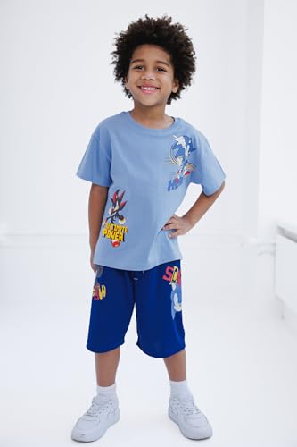 Image of SEGA Sonic the Hedgehog Athletic T-Shirt and Mesh Shorts Outfit Set Toddler to Big Kid Sizes (2T - 18-20)