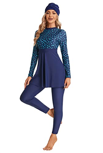 Womens' 3 Pieces Muslim Swimwear Full Cover Hijab Modest Swimsuit Plus Size Burkini(6XL,S4)