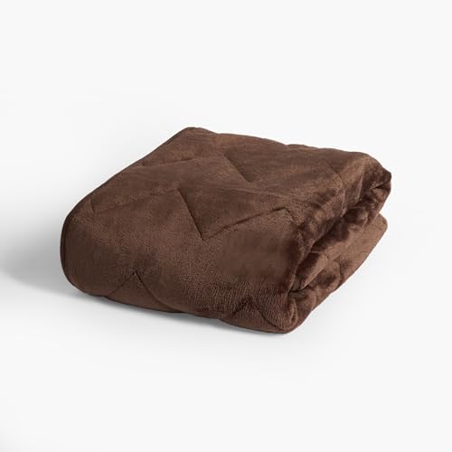 OHS Washable Dog Blanket, Super Soft Quilted Thermal Pet Blanket for Large Dogs Cat Blanket Warm Fleece Throw Protects for Bed and Sofa, Chocolate Brown - 100 x 120cm