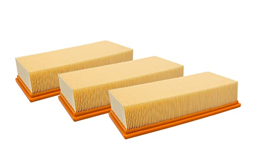 vhbw 3x Filtro plisado plano compatible con Kärcher NT 65/2 Eco Tc, 65/2 Eco, 65/2 Ap Me, 65/2 Ap, 72/2 Eco Tc aspiradora - Elemento filtrante