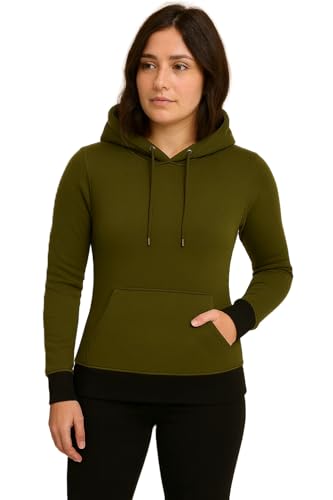 Image of RodZen Cotton Fleece Oversized /Loose Fit Hooded Sweatshirt Full Sleeves Solid Jumper Hoodie for Women /Girls