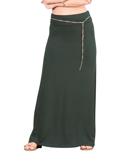 Image of Popana Long Maxi Skirt for Women, Flowy Long Skirts for Women | High Waisted Soft Trendy Rayon, Sundress Convertible Skirt, Long Length Bodycon Maxi Skirt, Petite and Plus Size