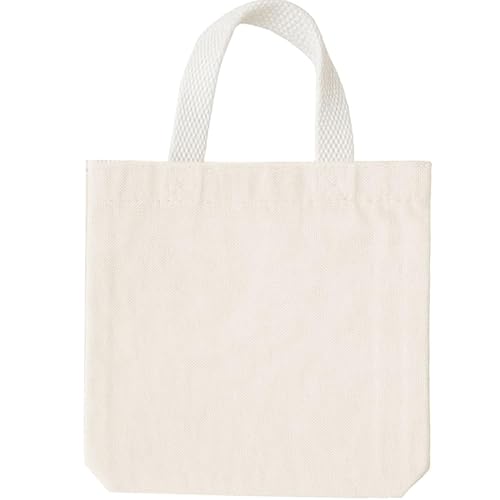 GiftExpress 26 Pack Canvas Tote Bags - 8 x 8 Reusable Small Canvas Bag in Natural Color - Bulk Small Goody or DIY Craft Bags w/Handles