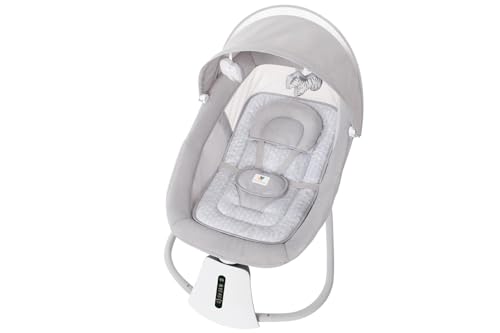 Mastela Cadeira 3 em 1 Sensor de Movimento Balanço Automático Aura Deluxe Cinza Claro