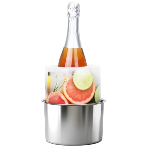 Ice Mold Wine Bottle Chiller,Champagne Bucket Ice Mold Wine Chiller, DIY Champagne Cocktails Clear Bucket Freezer Chiller for Suitable for holiday parties, wedding celebrations and various festivals Cover