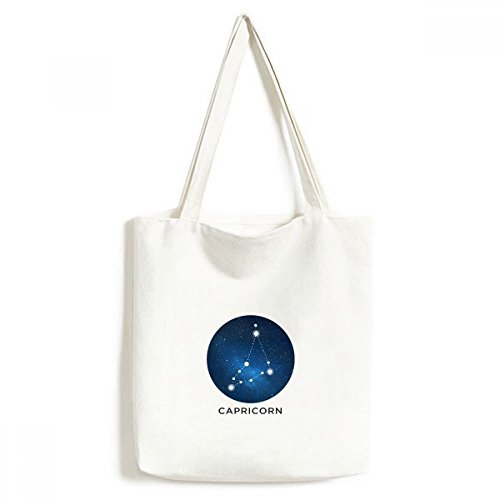 Sac fourre-tout en toile Capricorne DIYthinker multicolore 33 x 40 cm