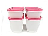 tupperware eiskristall mikrowelle spülmaschinenfest TUPPERWARE Gefrier-Behälter 1,1 L (2) + 450 ml (2) pink Eis-Kristall Eiskristall