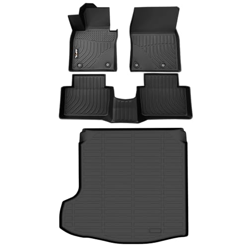 AIPOIL® Floor Mats & Cargo Liner Fit for 2019-2025 Mazda 3 (Only Sedan) All Weather Protection TPE Anti-Slip Automotive Full Set Custom Car Mats Accessories - Black
