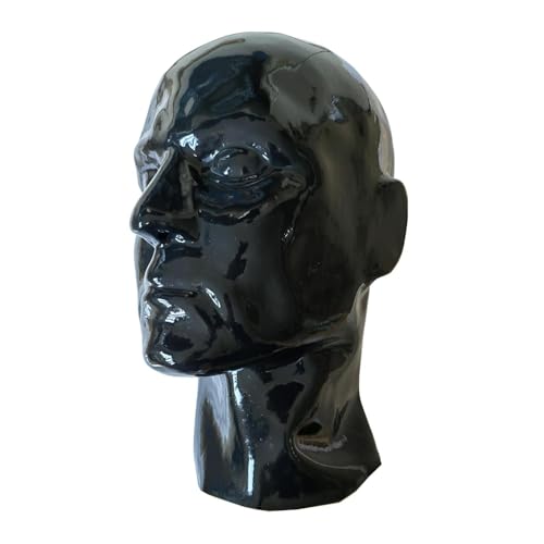 Kangxinsheng Máscara de Látex Negra Hombres DIY,Máscara Caucho Natural,Disfraces Novedosos Goma para Mascarada Club