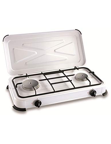 Kemper Camping Cooker 2 Gas Burner 30mbar, Mixte Adulte, Blanc, 580X90X330