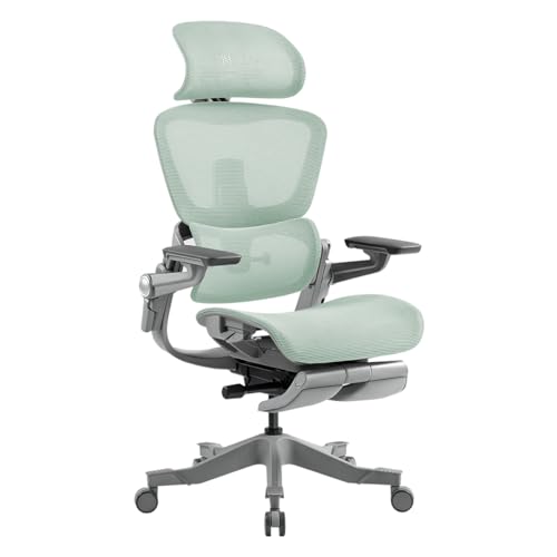 HINOMI H1 Pro V2 High Back Ergonomic Office Chair with 3D Lumbar Support, Built-in Leg Rest for Gaming,suitable as Home Office Chair and Computer Chair (Green, Extra-High)