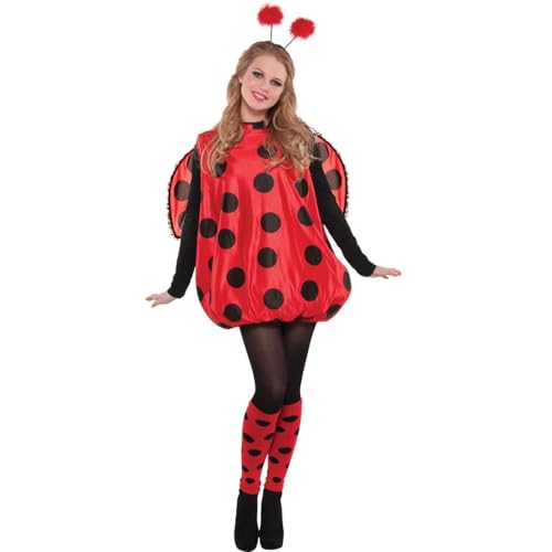Amscan Darling Ladybug Halloween Costume for Women, Plus Size, Headband, Wings Included (Leg Warmers Not Included)