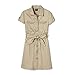 French Toast Big Girls' Twill Safari Shirtdress, Khaki, 12