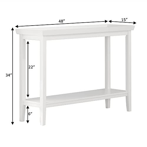 Convenience Concepts Ledgewood Console Table With Shelf, White #TOP2