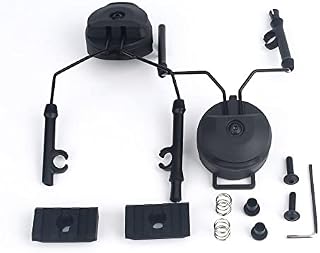 QIRUIMY 2pcs Comtac Headset Helmet Rail Adapter for FAST helmets,Tactical Z3AD Peltor Comtac Suspension Headphones Bracket Hunting Earmuffs (Black)