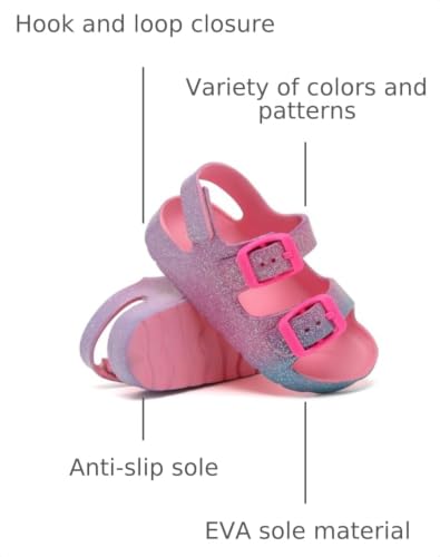 Image of INMINPIN Toddler Boys Girls Buckle Sandals Comfort Open Toe Sandal with Adjustable Back Strap