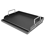 17" x 13" Griddle Plate for Gas Grill - Nonstick Coating, Ideal for Compact Grills, Flat Top Plate Insert with Grease Groove and Removable Handles for Gas Stove/Charcoal/Electric Flat Griddle