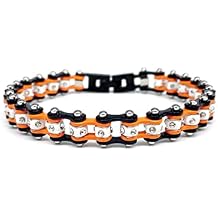 GARGOYLE BELLS Motorcycle Chain Bracelet for Men & Women, Charm Biker Bracelet Chain Including a Black Gift Box, Stainless Steel Bracelet