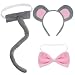 obmwang 3 Pieces Mouse Costume Set Mouse Ears Headband Bow Tie and Tail for Halloween Dress Up Party