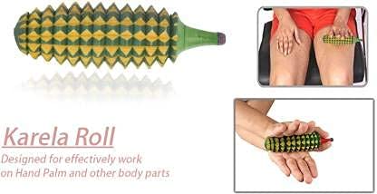 Chaithanya Orthopaedics Acupressure Massager Tools Combo Kit With Foot Roller + Wooden Handle Roller + Karela + Ball Acupressure Tool Kit 1