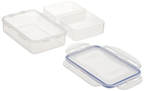 LOCK & LOCK Airtight Rectangular Food Storage Container with Removable Divider 18.60-oz / 2.32-cup