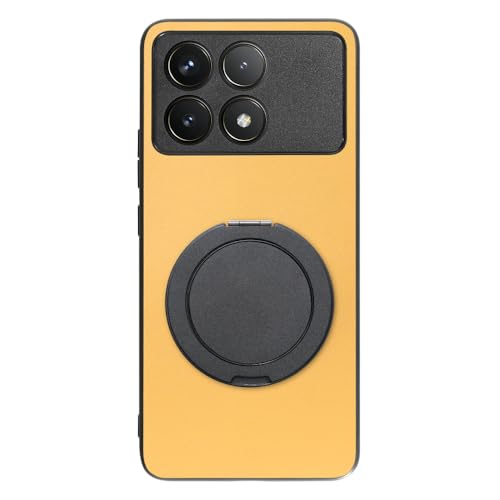 LOOF RING-SHELL �{�v ���U�[ �X�}�z�����O �X�}�z�P�[�X for POCO F6 Pro �p �P�[�X �J�o�[ �����O �����O�t�� �X�g���b�v�z�[�� �X�^���h �����h�~ �V���v�� �ϏՌ� ���^ �y�� leather [�C�G���[�x�[�W��]