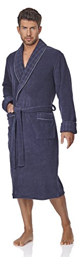 Timone Bata con Cuello Chal Vestidos de Casa Hombre J4H1N (Grafito/Jeans, M)