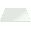 Fab Glass and Mirror 33" Square 3/8" Inch Thick Tempered Pencil Polish Edge Touch Corners Glass Table Top, Clear