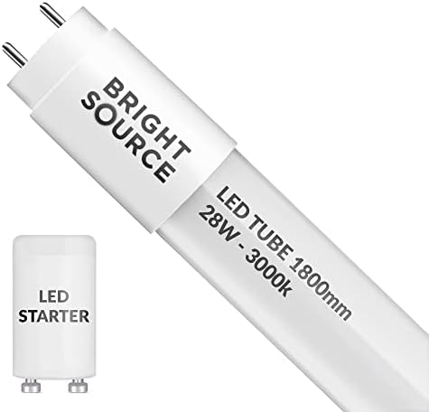Bright Source 5ft (1500mm) 23w LED T8 Tube, 2300lm, 4000K Cool White, Replacement for 58w T8 Fluorescent, Starter Included - Direct Mains or for use with Switch Start Fitting with Magnetic Ballast